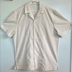 Cabana Men's Cream-Colored Short Sleeve Button Down Shirt